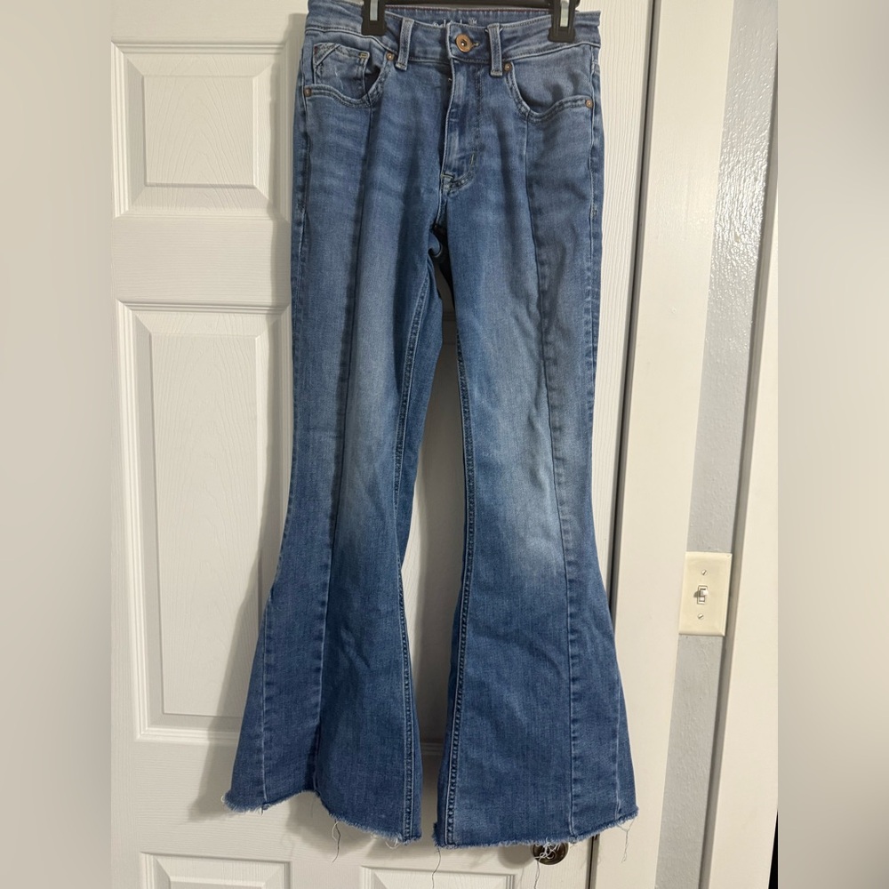 Maurices Blue Flare Wide Leg Jeans